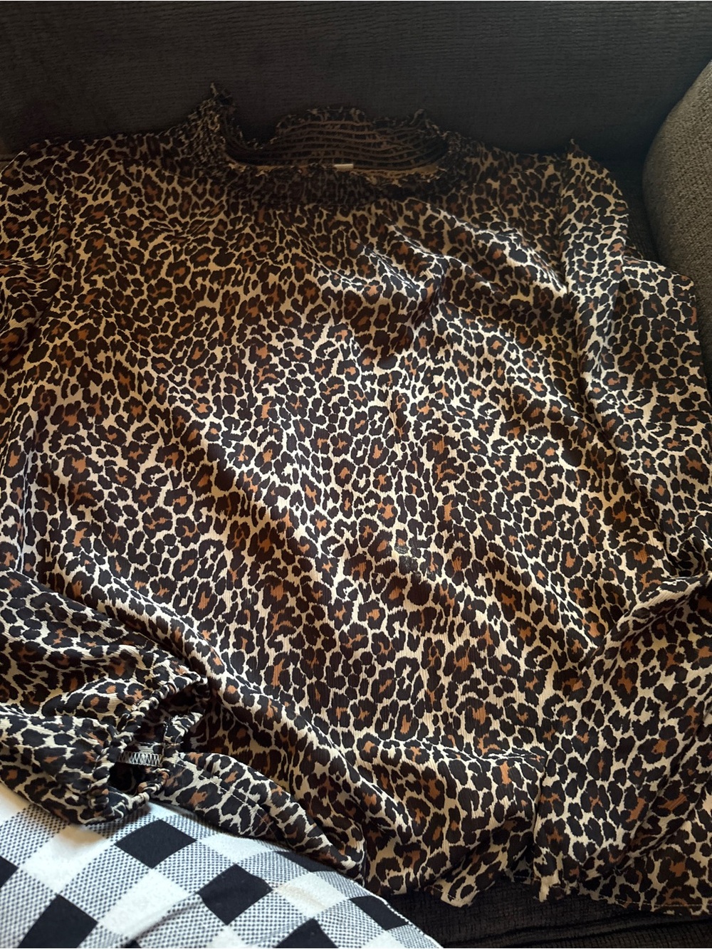 J. Crew Leopard Print Top in Brown and Black